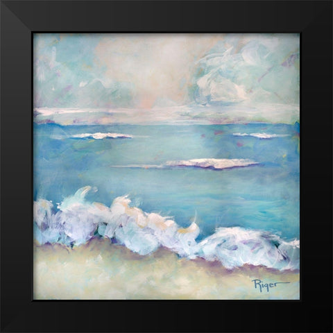 A Day at the Beach II Black Modern Wood Framed Art Print by Riger, Sue