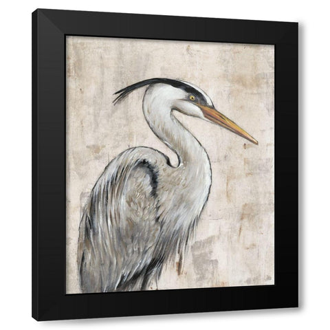 Grey Heron I Black Modern Wood Framed Art Print by OToole, Tim