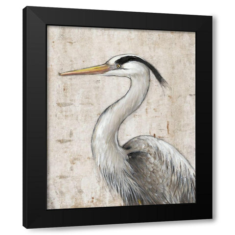 Grey Heron II Black Modern Wood Framed Art Print by OToole, Tim