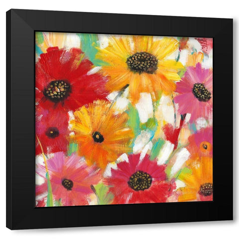 Bright and Bold Floral II Black Modern Wood Framed Art Print by OToole, Tim