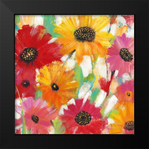Bright and Bold Floral II Black Modern Wood Framed Art Print by OToole, Tim