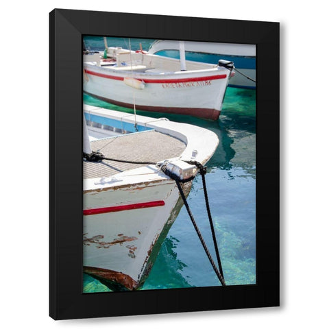 Workboats of Corfu, Greece III Black Modern Wood Framed Art Print with Double Matting by DeNardo, Laura