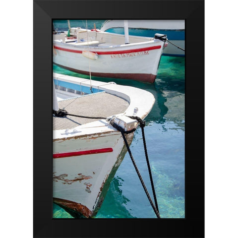 Workboats of Corfu, Greece III Black Modern Wood Framed Art Print by DeNardo, Laura