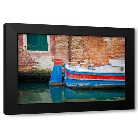 Venice Workboats I Black Modern Wood Framed Art Print by DeNardo, Laura