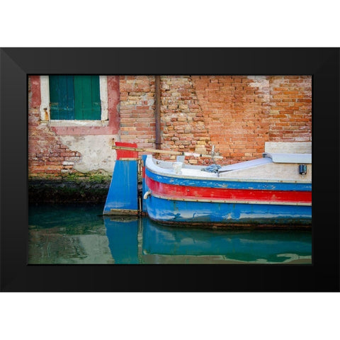 Venice Workboats I Black Modern Wood Framed Art Print by DeNardo, Laura