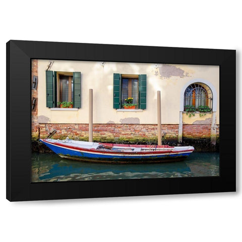 Venice Workboats II Black Modern Wood Framed Art Print with Double Matting by DeNardo, Laura