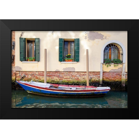 Venice Workboats II Black Modern Wood Framed Art Print by DeNardo, Laura