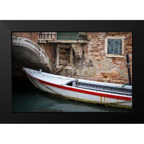 Venice Workboats III Black Modern Wood Framed Art Print by DeNardo, Laura