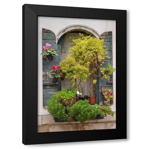Italian Window Flowers IV Black Modern Wood Framed Art Print with Double Matting by DeNardo, Laura
