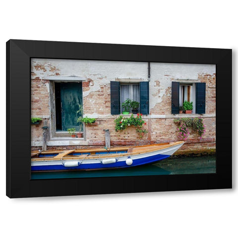 Workboat Resting Black Modern Wood Framed Art Print by DeNardo, Laura