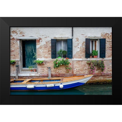 Workboat Resting Black Modern Wood Framed Art Print by DeNardo, Laura