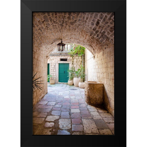 Enchanting Passageway - Kotor, Montenegro Black Modern Wood Framed Art Print by DeNardo, Laura