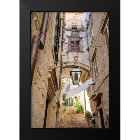 Laundry Day - Dubrovnik, Croatia Black Modern Wood Framed Art Print by DeNardo, Laura