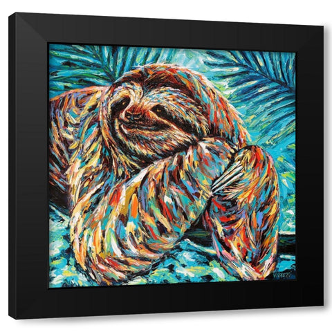 Painted Sloth II Black Modern Wood Framed Art Print with Double Matting by Vitaletti, Carolee