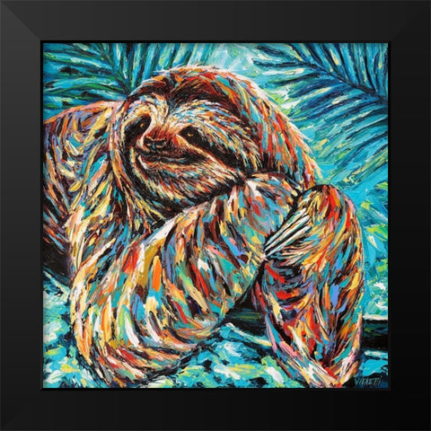 Painted Sloth II Black Modern Wood Framed Art Print by Vitaletti, Carolee