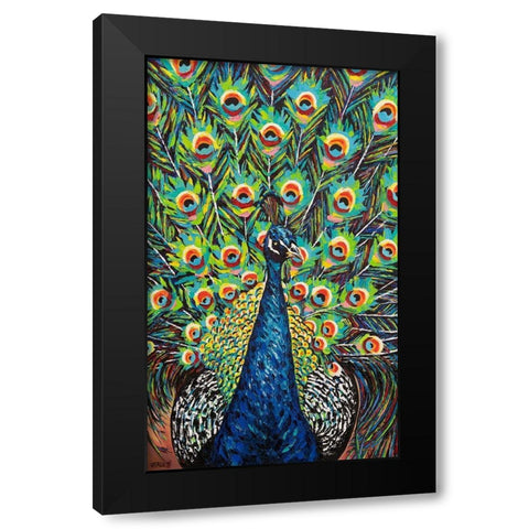 Lavish Peacock II Black Modern Wood Framed Art Print by Vitaletti, Carolee