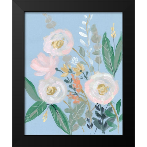 Spring Bouquet on Blue I Black Modern Wood Framed Art Print by Goldberger, Jennifer