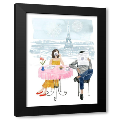 Paris in Love II Black Modern Wood Framed Art Print with Double Matting by Popp, Grace