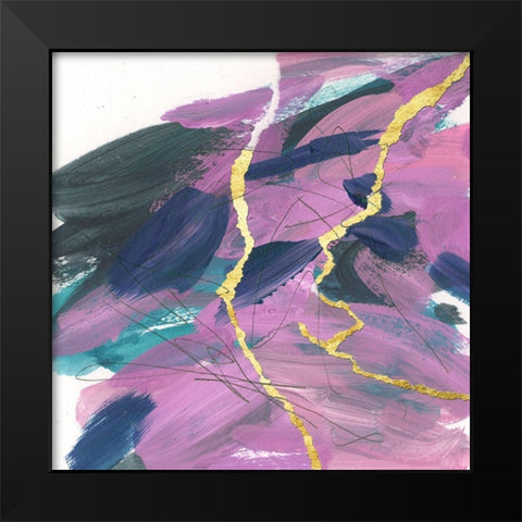 Divided Violet I Black Modern Wood Framed Art Print by Wang, Melissa