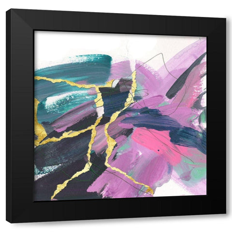 Divided Violet II Black Modern Wood Framed Art Print with Double Matting by Wang, Melissa