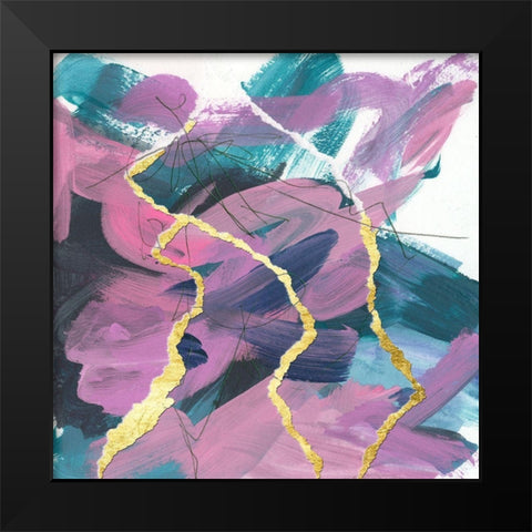 Divided Violet III Black Modern Wood Framed Art Print by Wang, Melissa