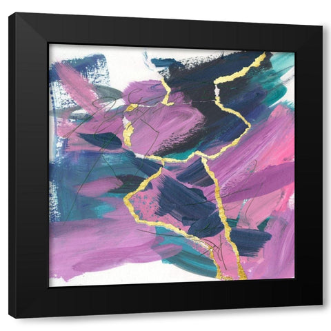 Divided Violet IV Black Modern Wood Framed Art Print by Wang, Melissa