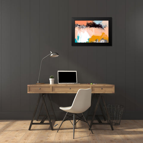 Playful Movement I Black Modern Wood Framed Art Print by Orlov, Irena
