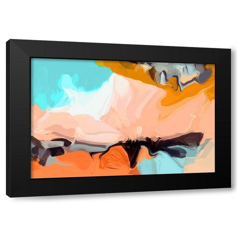 Playful Movement II Black Modern Wood Framed Art Print with Double Matting by Orlov, Irena