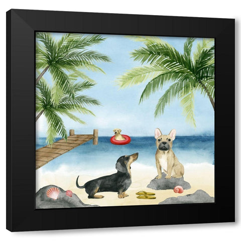 Dogs on Deck I Black Modern Wood Framed Art Print by Popp, Grace
