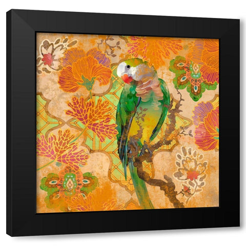 Animal Utopia II Black Modern Wood Framed Art Print with Double Matting by Evelia Designs