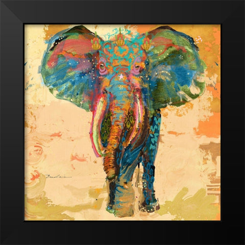 Animal Utopia III Black Modern Wood Framed Art Print by Evelia Designs