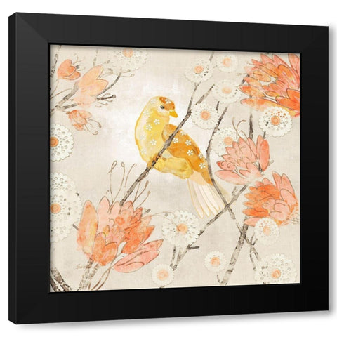 Avian Dreams III Black Modern Wood Framed Art Print with Double Matting by Evelia Designs