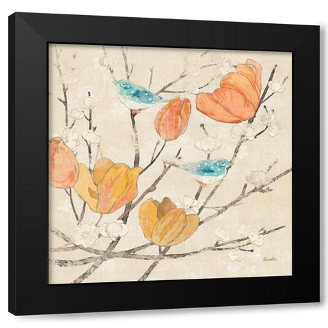 Avian Dreams IV Black Modern Wood Framed Art Print with Double Matting by Evelia Designs