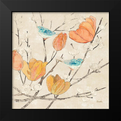 Avian Dreams IV Black Modern Wood Framed Art Print by Evelia Designs