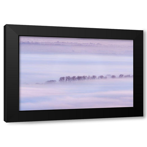 Mist Ripples II Black Modern Wood Framed Art Print with Double Matting by Dautlich, Nick