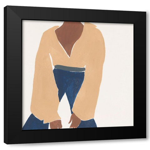 Herself I Black Modern Wood Framed Art Print with Double Matting by Wang, Melissa