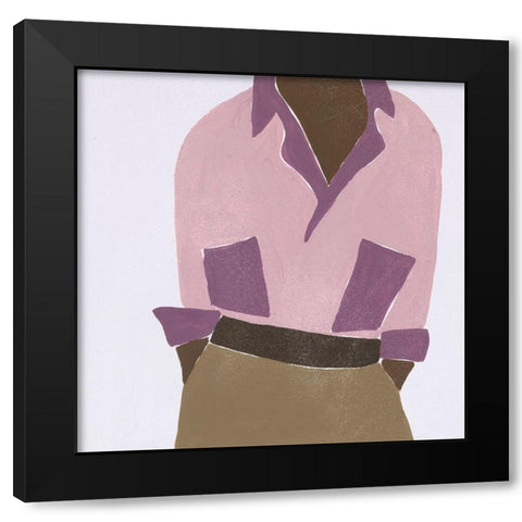 Herself IV Black Modern Wood Framed Art Print with Double Matting by Wang, Melissa
