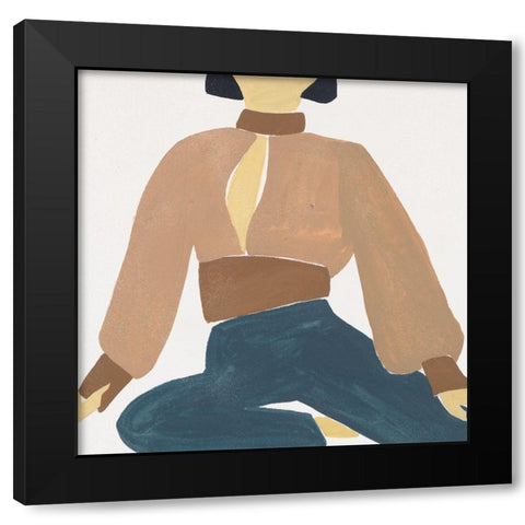 Herself VII Black Modern Wood Framed Art Print with Double Matting by Wang, Melissa
