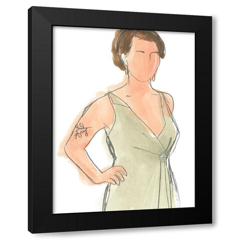 Modern Figure Sketch I Black Modern Wood Framed Art Print by Vess, June Erica