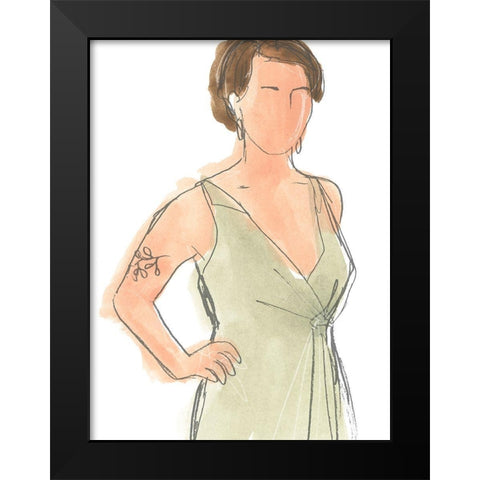 Modern Figure Sketch I Black Modern Wood Framed Art Print by Vess, June Erica