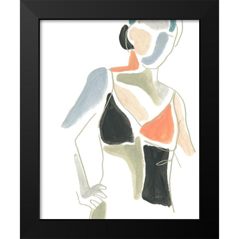 Color Block Figure II Black Modern Wood Framed Art Print by Vess, June Erica
