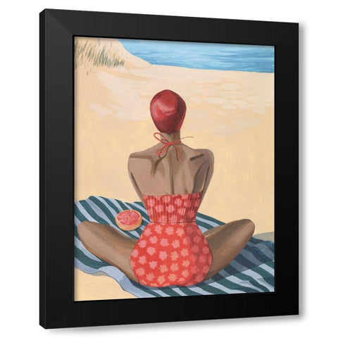 Pomello Beach II Black Modern Wood Framed Art Print with Double Matting by Popp, Grace