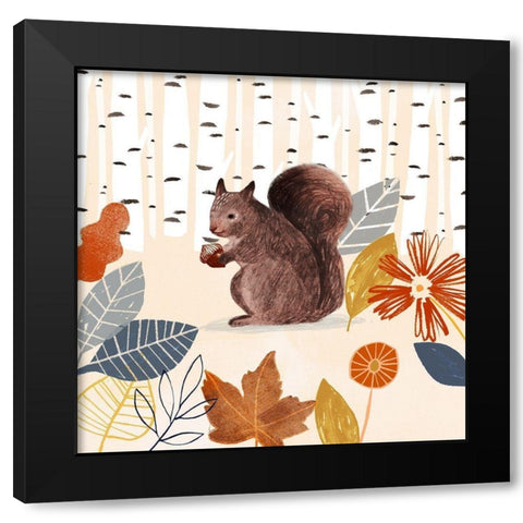 Cozy Autumn Woodland IV Black Modern Wood Framed Art Print with Double Matting by Borges, Victoria