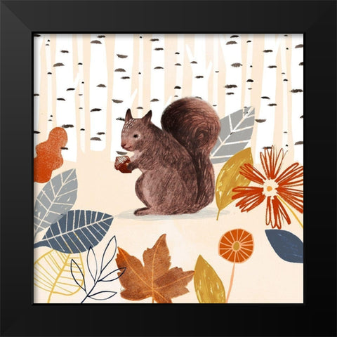 Cozy Autumn Woodland IV Black Modern Wood Framed Art Print by Borges, Victoria