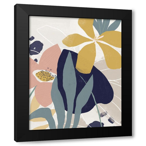 Paper Garden I Black Modern Wood Framed Art Print with Double Matting by Vess, June Erica