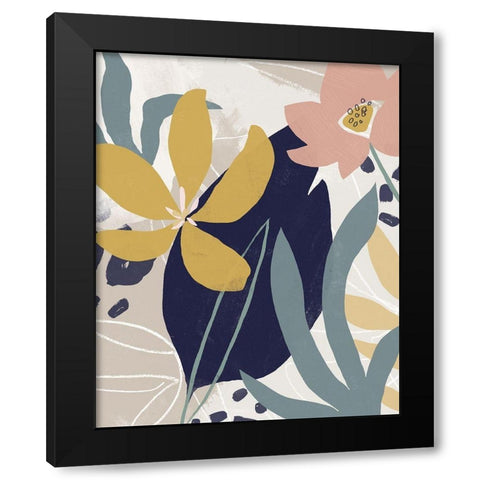 Paper Garden II Black Modern Wood Framed Art Print with Double Matting by Vess, June Erica