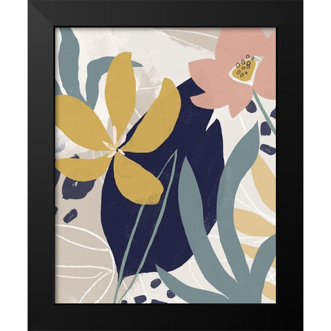 Paper Garden II Black Modern Wood Framed Art Print by Vess, June Erica
