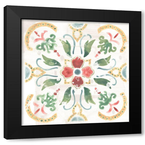 Boho Tile III Black Modern Wood Framed Art Print with Double Matting by Vess, June Erica