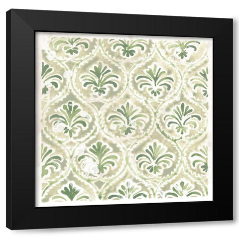 Boho Tile V Black Modern Wood Framed Art Print with Double Matting by Vess, June Erica