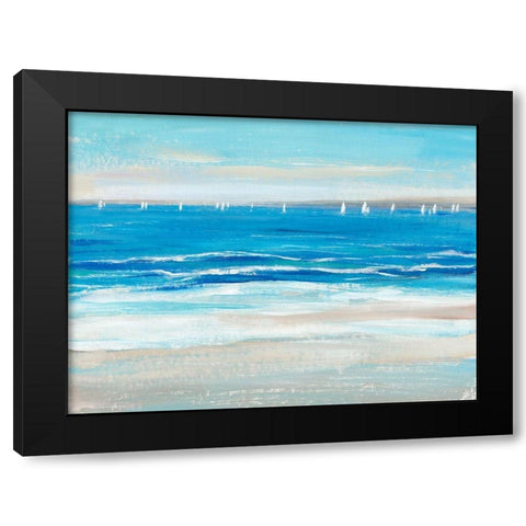 Low Cerulean Tide I Black Modern Wood Framed Art Print with Double Matting by OToole, Tim